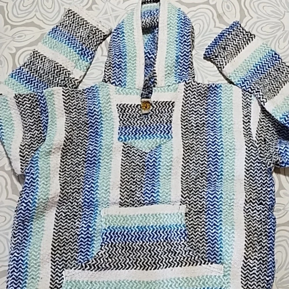 Winter Hoodie Sweater Blue Gray Surf Beach life long sleeve Top b62